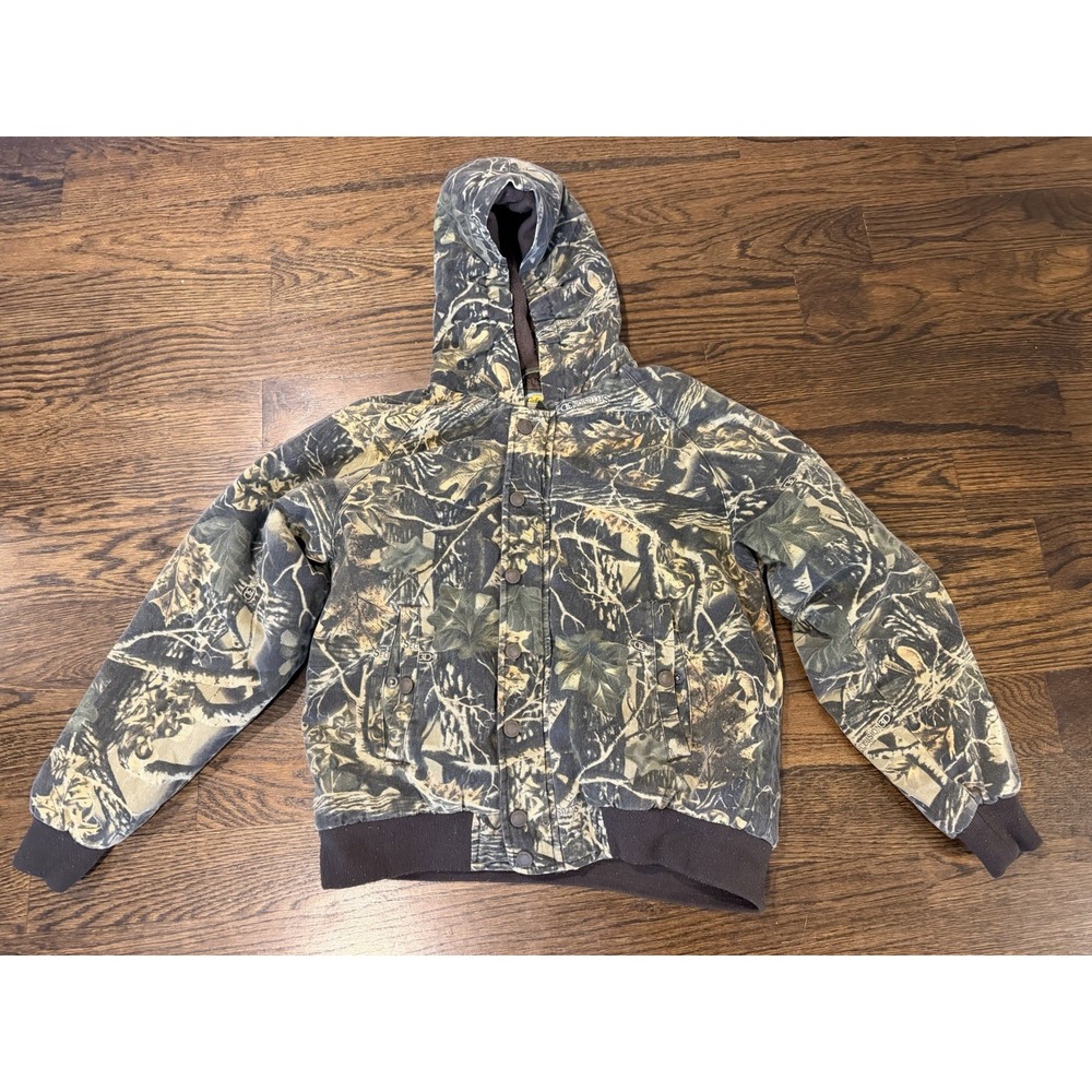 Cabela's For Kids Camouflage Insulated Hooded Hunting Jacket Coat Youth Large